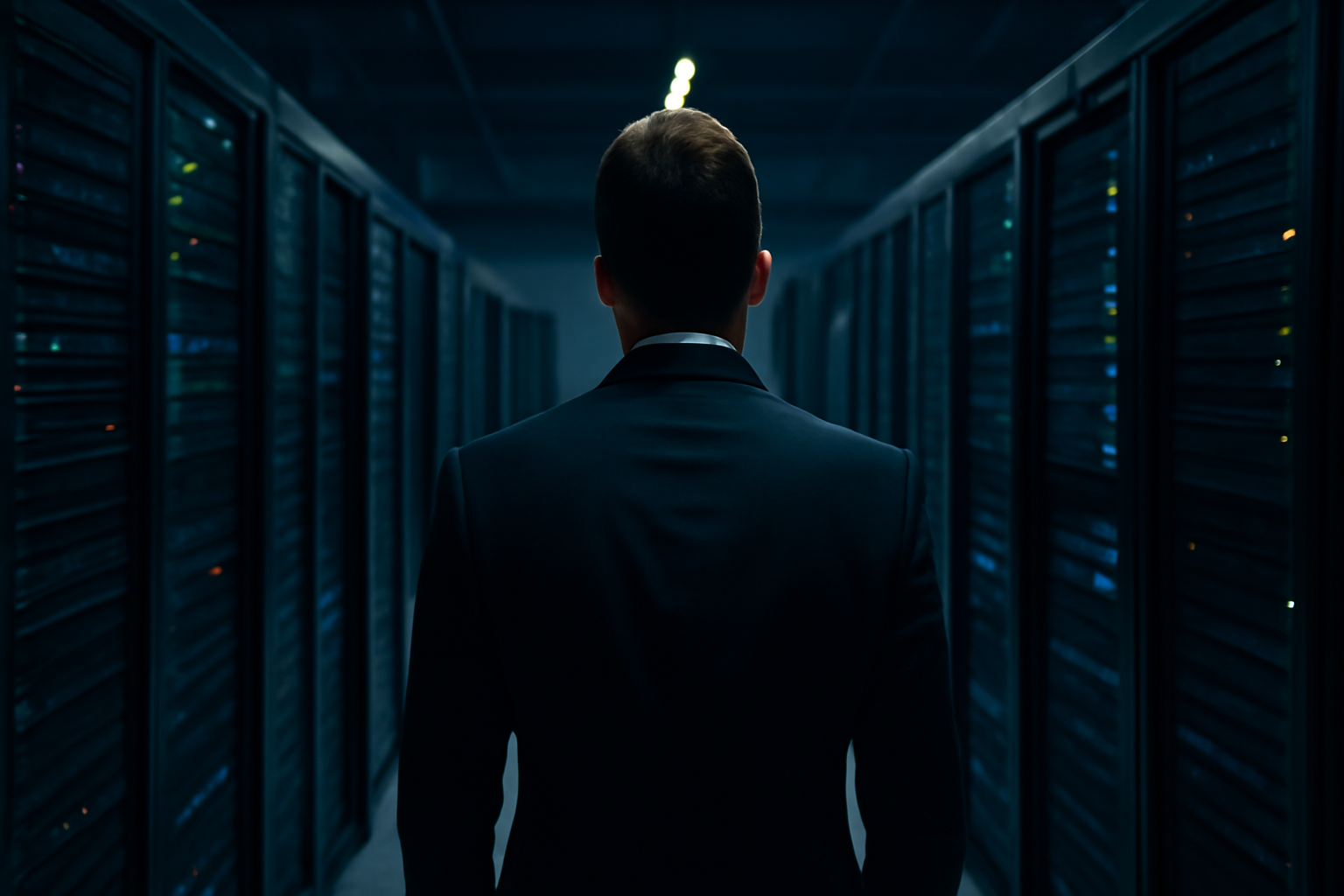 Vue d'une salle de serveurs moderne, symbolisant l'infrastructure d'hébergement web.