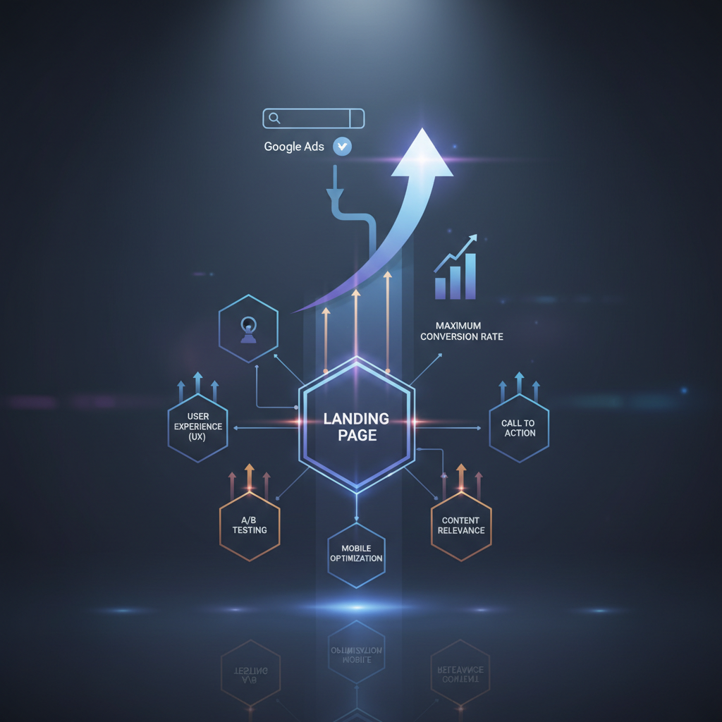 Graphique montrant l'optimisation d'une landing page pour la conversion.