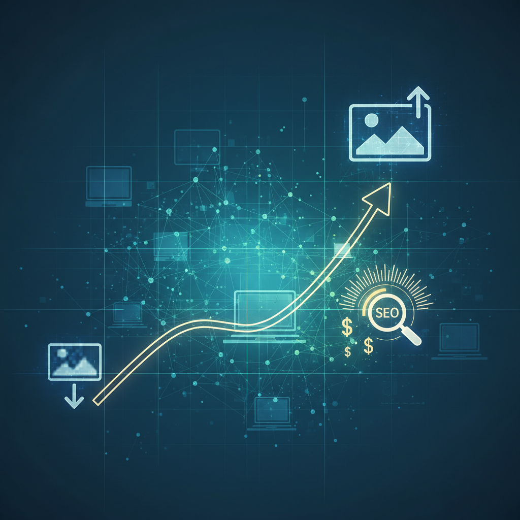 Graphique montrant l'amélioration des performances web grâce à l'optimisation des images.