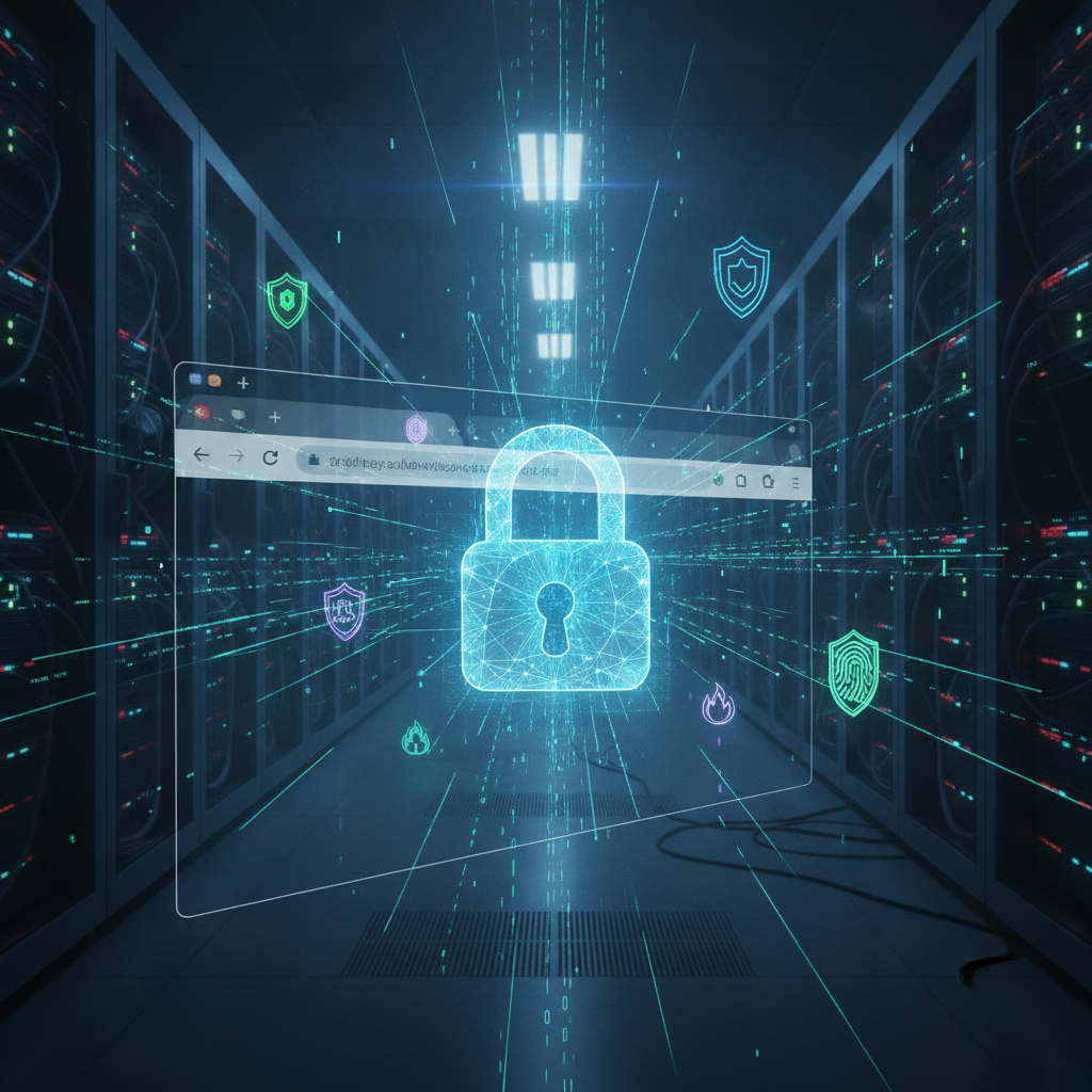 Cadenas numérique sur un onglet de navigateur web sécurisé.