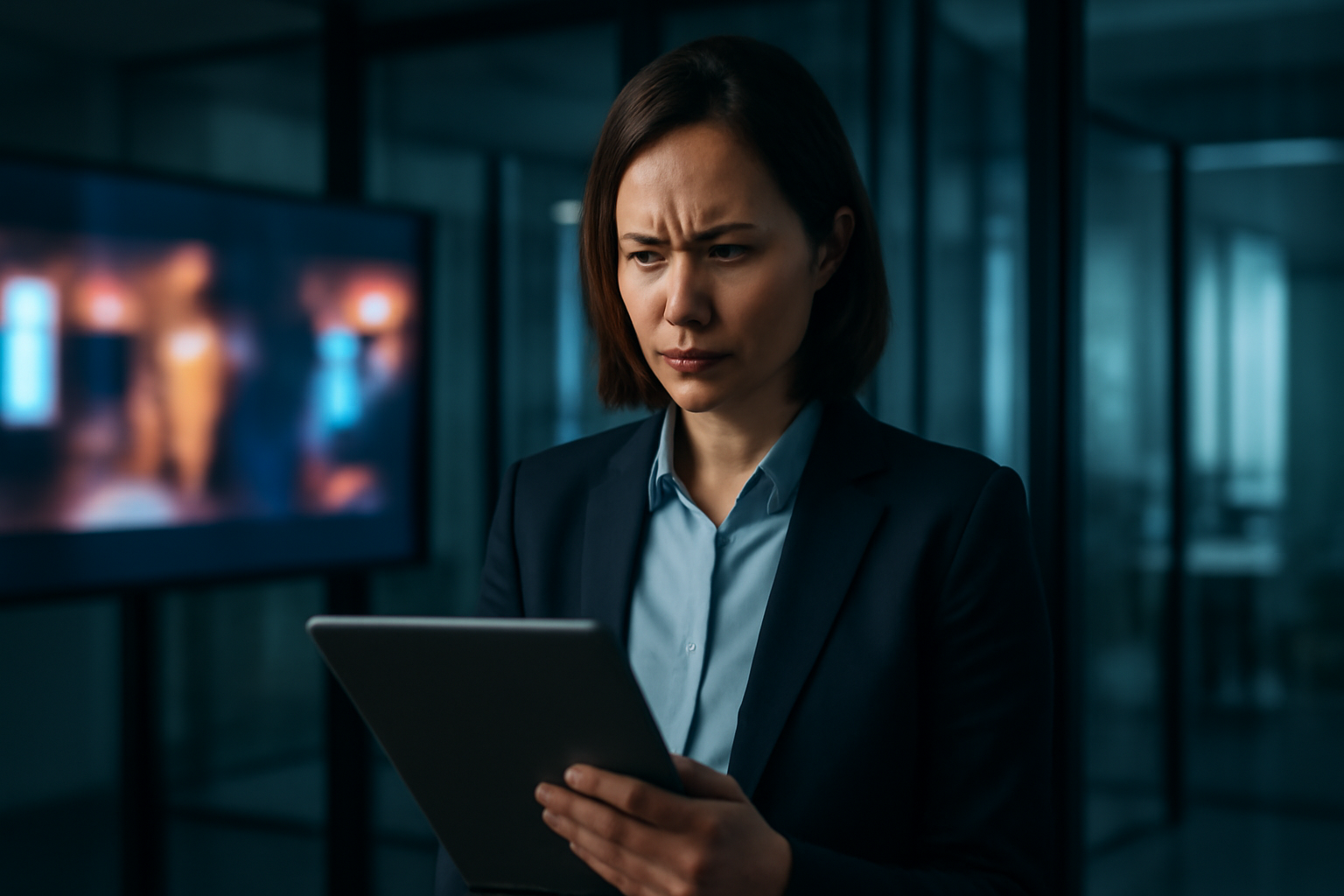 Professionnel B2B frustré devant une vidéo de mauvaise qualité.